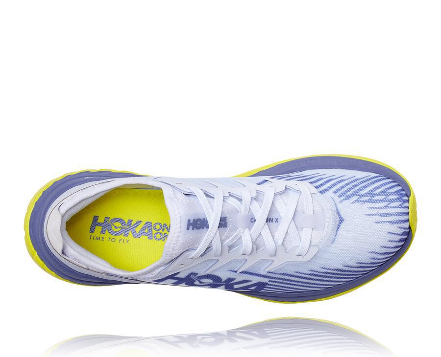 Hoka One One Koşu Ayakkabısı Kadın Beyaz/Mavi - Carbon X-Spe - RT0243768